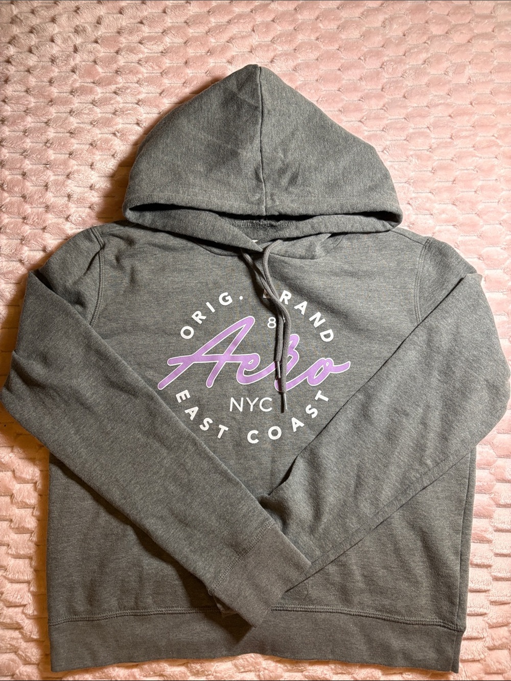 Women's Aeropostale Gray Hoodie with Lavender Logo